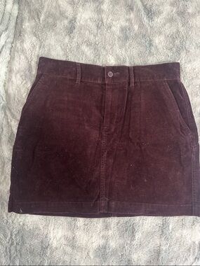 Ralph Lauren Corduroy Mini Skirt in Deep Burgundy